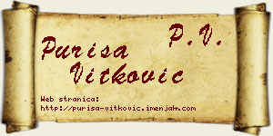 Puriša Vitković vizit kartica